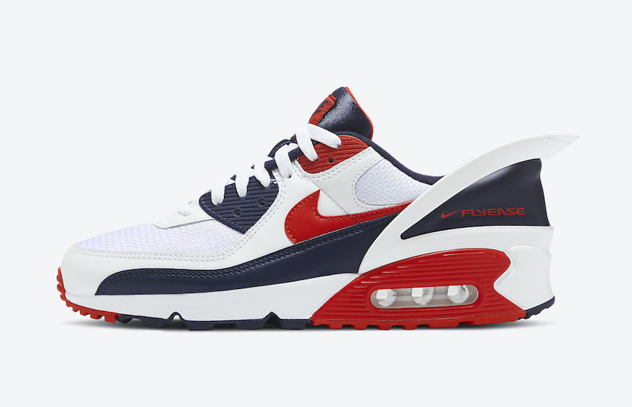 Nike Air Max 90 FlyEase White Obsidian University Red CU0814-104 Release Date