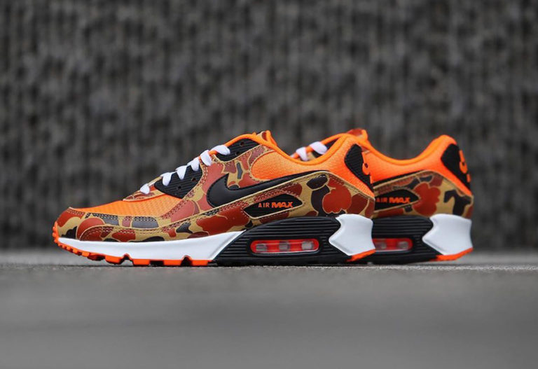 camo and orange air max 90
