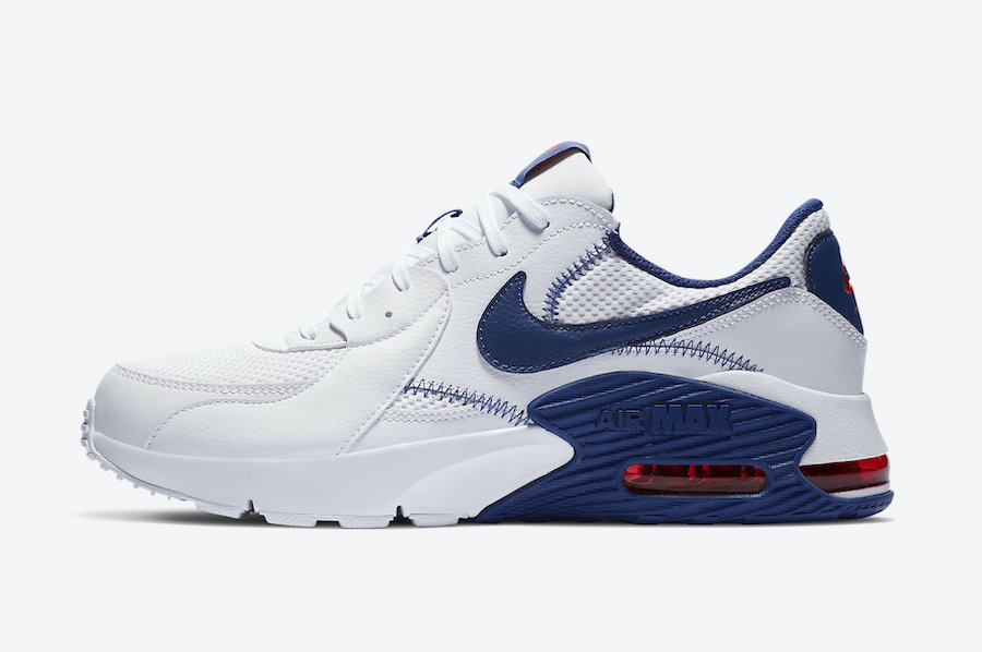 navy blue and white air max
