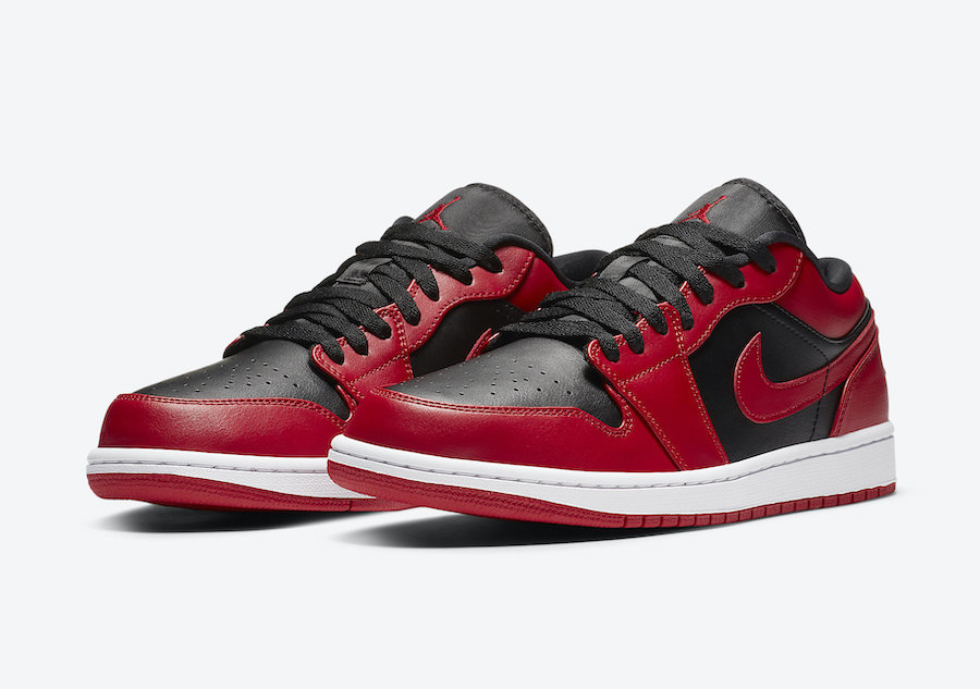 red and black air jordan 1 low