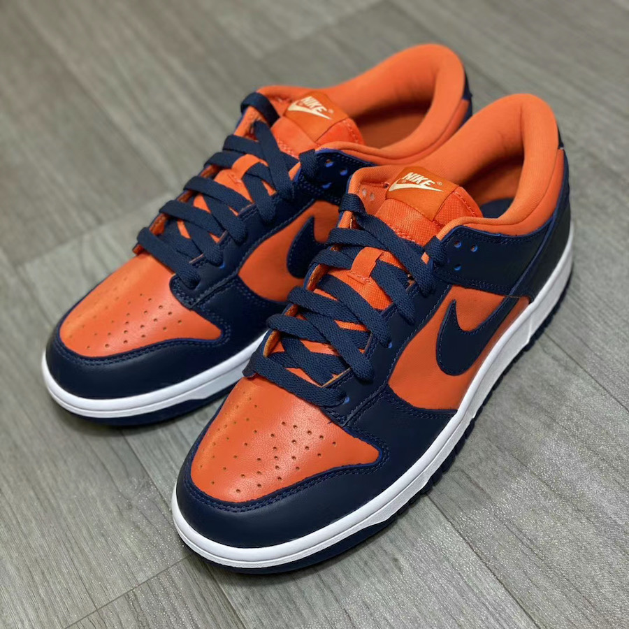 dunk low champ colors on feet