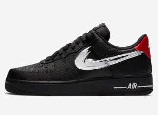 Nike Air Force 1 Low Brushstroke Swoosh Black DA4657-001 Release Date