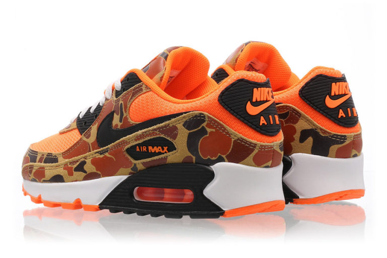 camo and orange air max 90