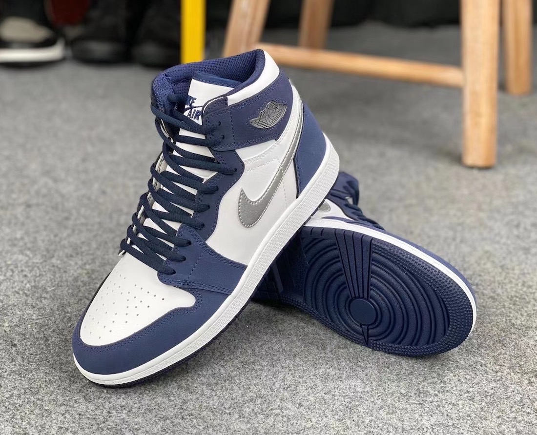 blue and silver jordan 1s