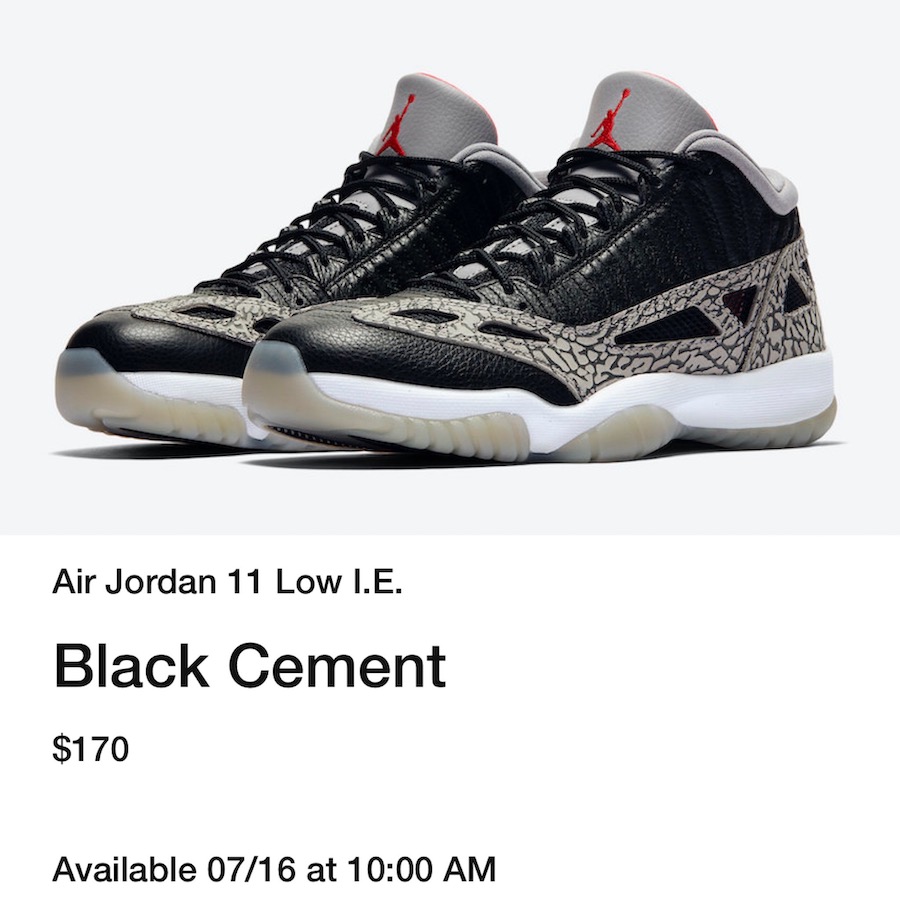 jordan 11 black fire red cement grey white