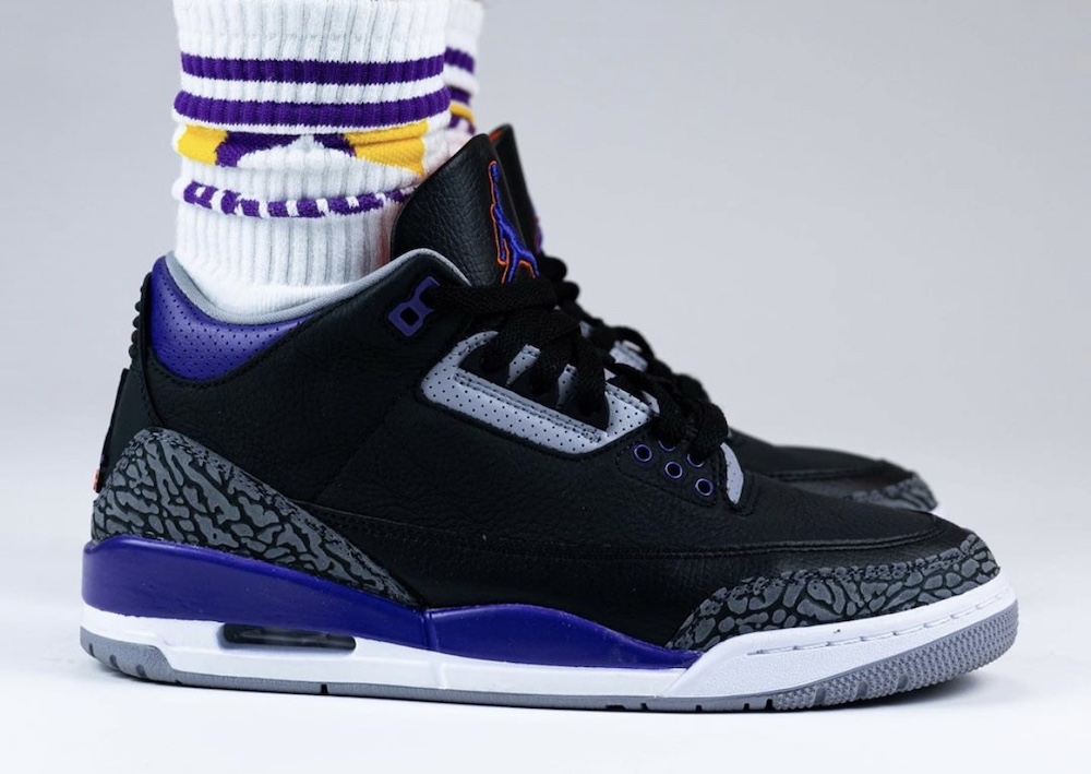 Air Jordan 3 Court Purple Suns CT8532-050 Release Date On-Feet