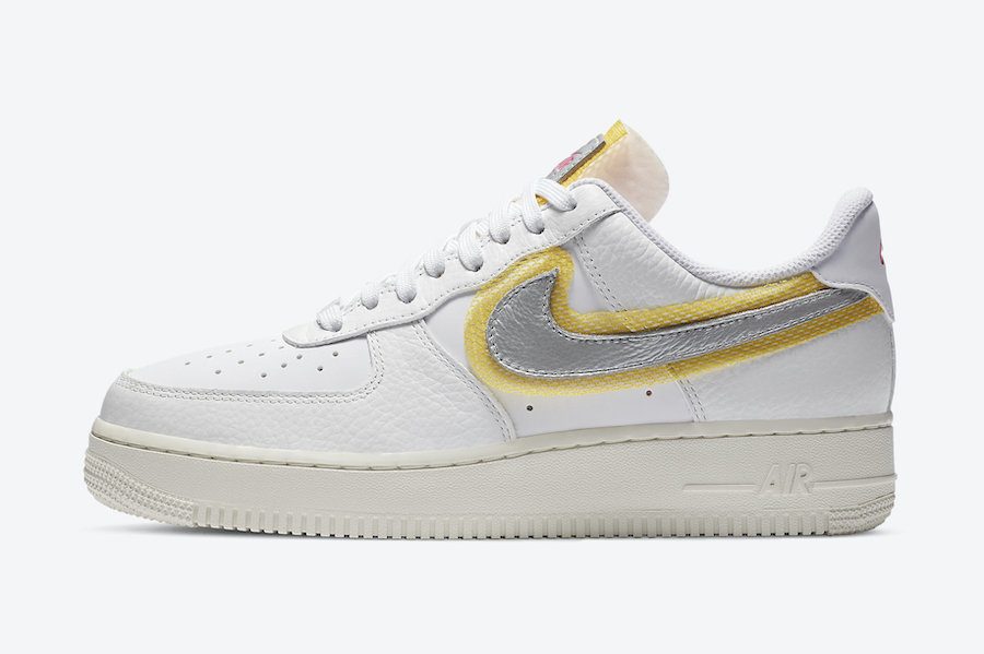 Nike Air Force 1 Low White Silver Gold CZ8104-100 Release Date
