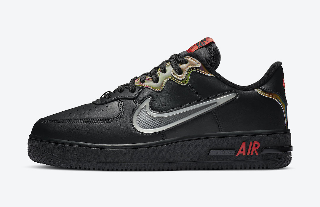 Nike Air Force 1 React Black Habanero Red CN9838-001 Release Date ...