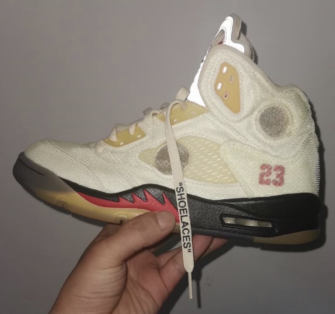 Off-White Air Jordan 5 Sail Fire Red Release Date Price