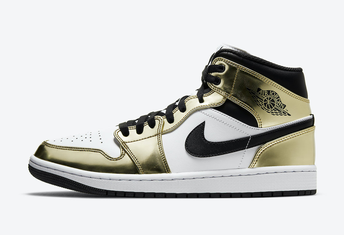 gold and white air jordan 1