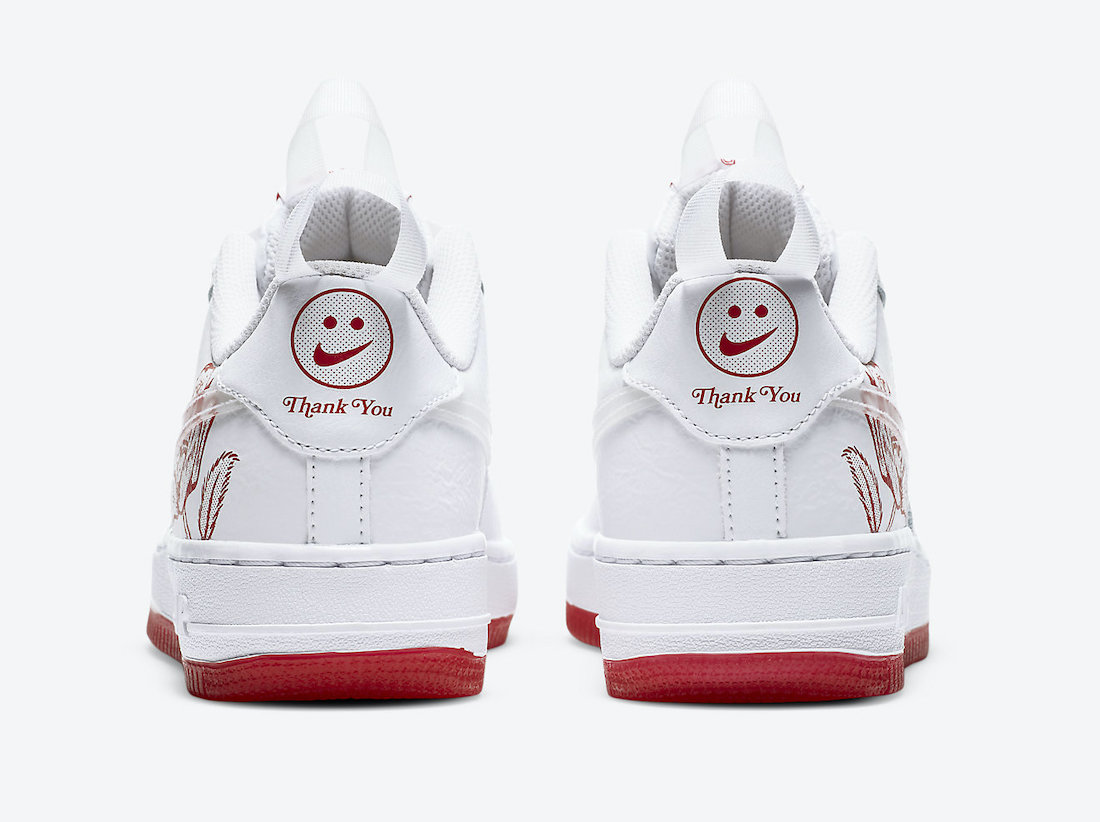 Nike Air Force 1 White University Red Rose CN8534-100 Release Date