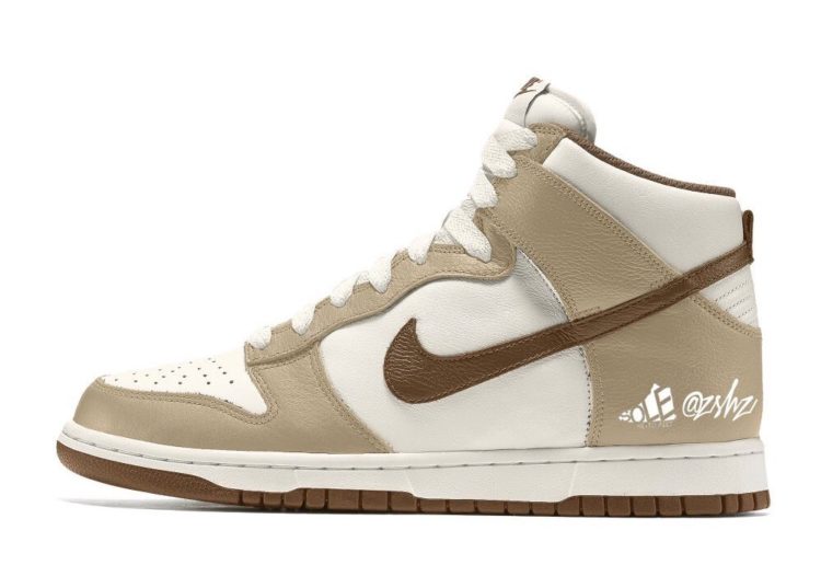 nike dunk high sail light chocolate