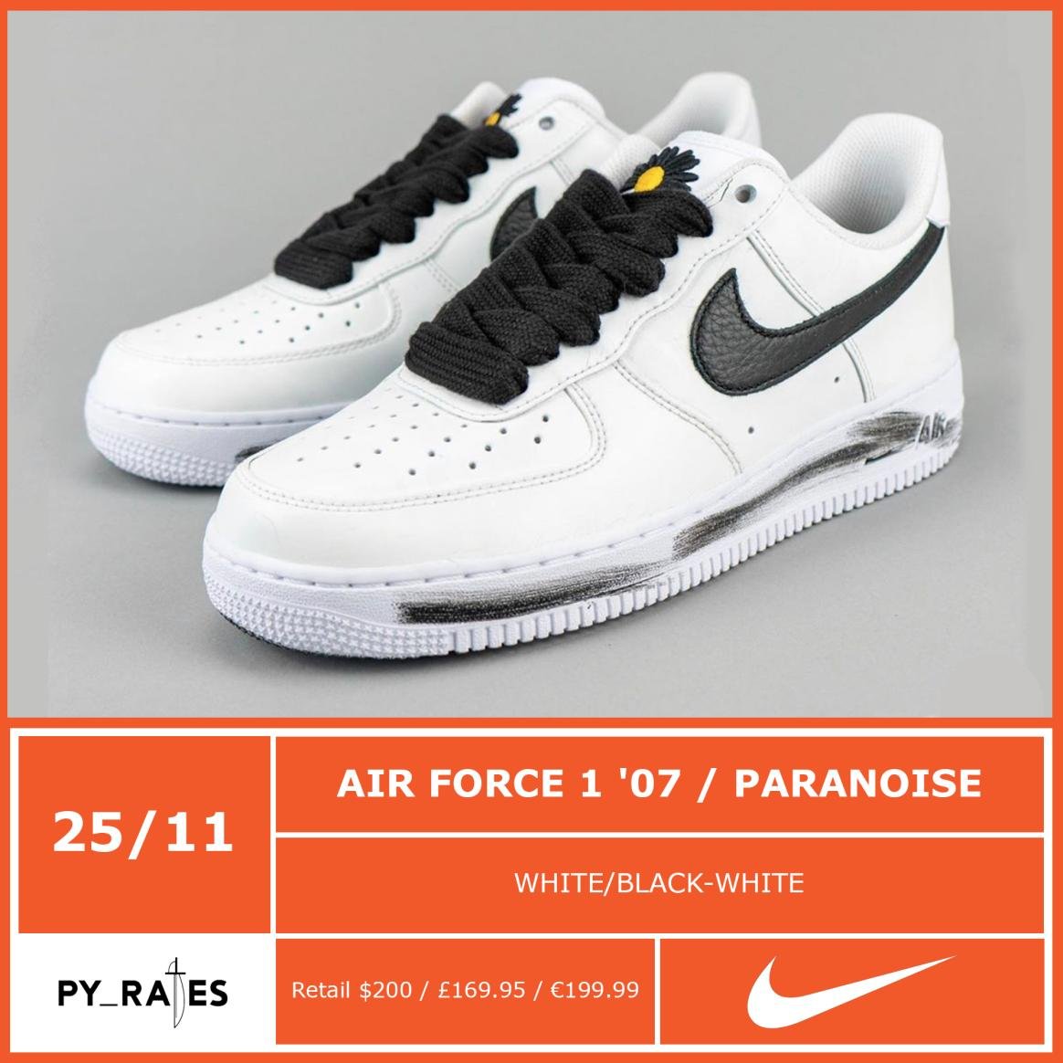 Paranoise Nike Air Force 1 White Black DD3223-100 Release Date