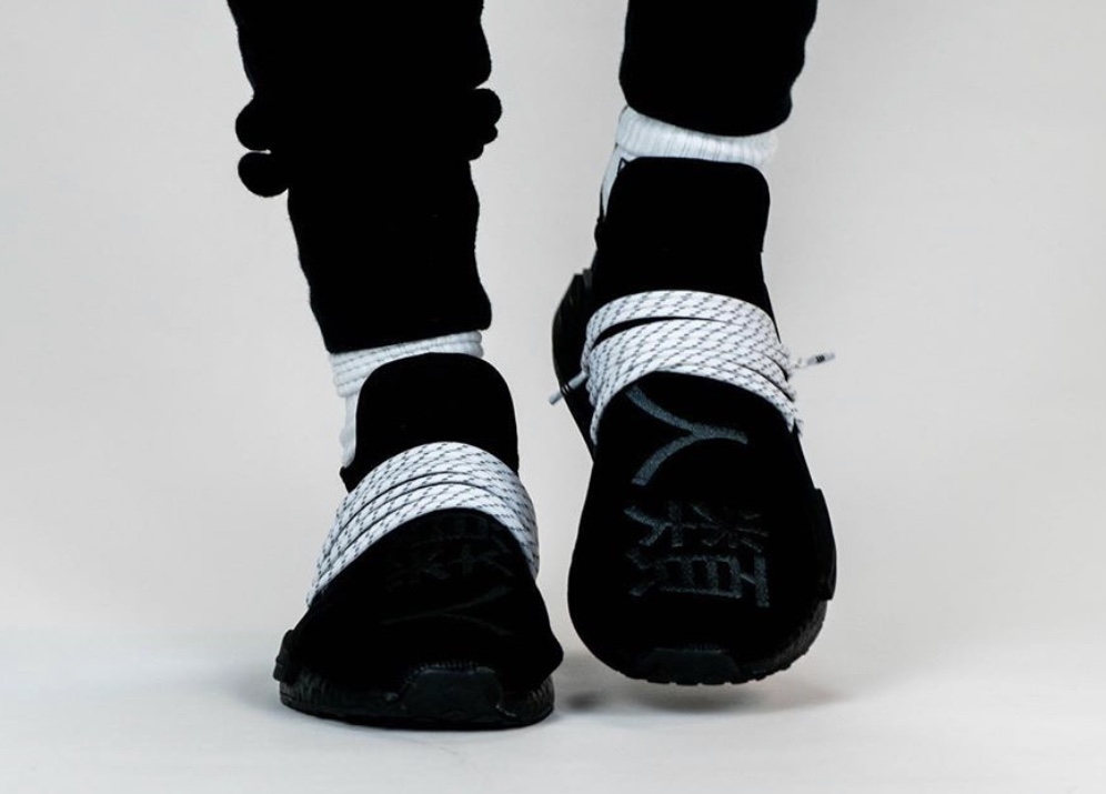 Pharrell adidas NMD Hu Black White  GY0093 Release Date On-Feet
