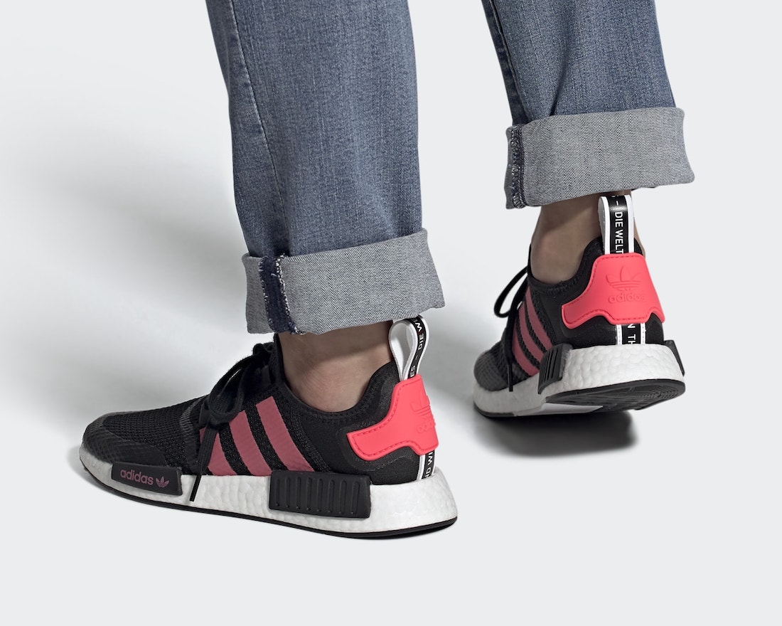 adidas NMD R1 Black Signal Pink FV9153 Release Date