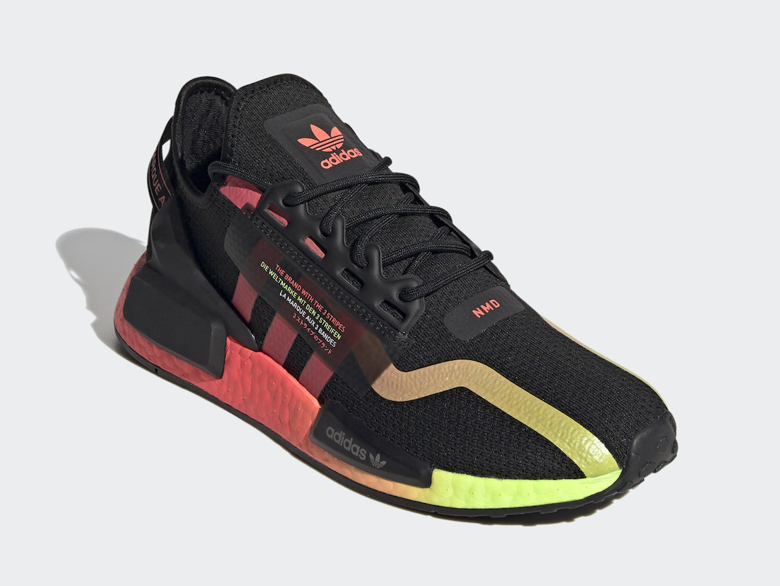 adidas NMD R1 V2 Black Signal Pink Green FY5918 Release Date
