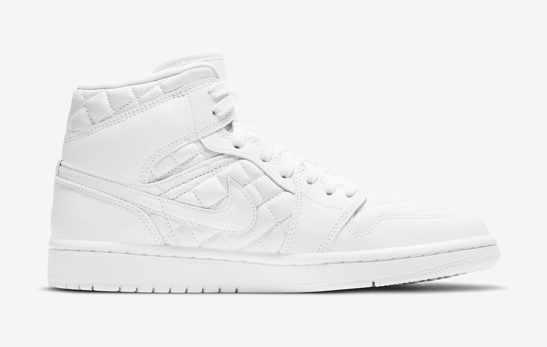 Air Jordan 1 Mid White Quilted DB6078-100 Release Date - SBD