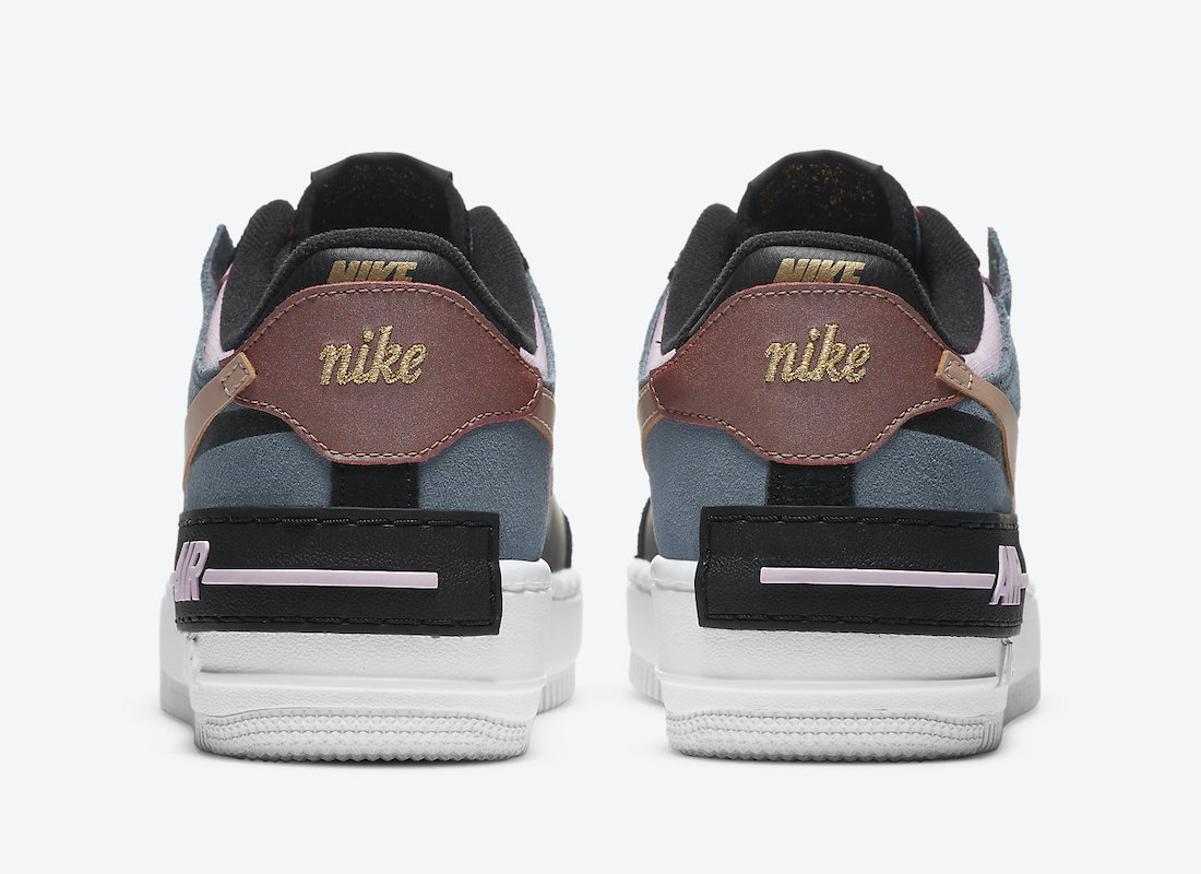 air force 1 shadow trainers black metallic red bronze light artic pink