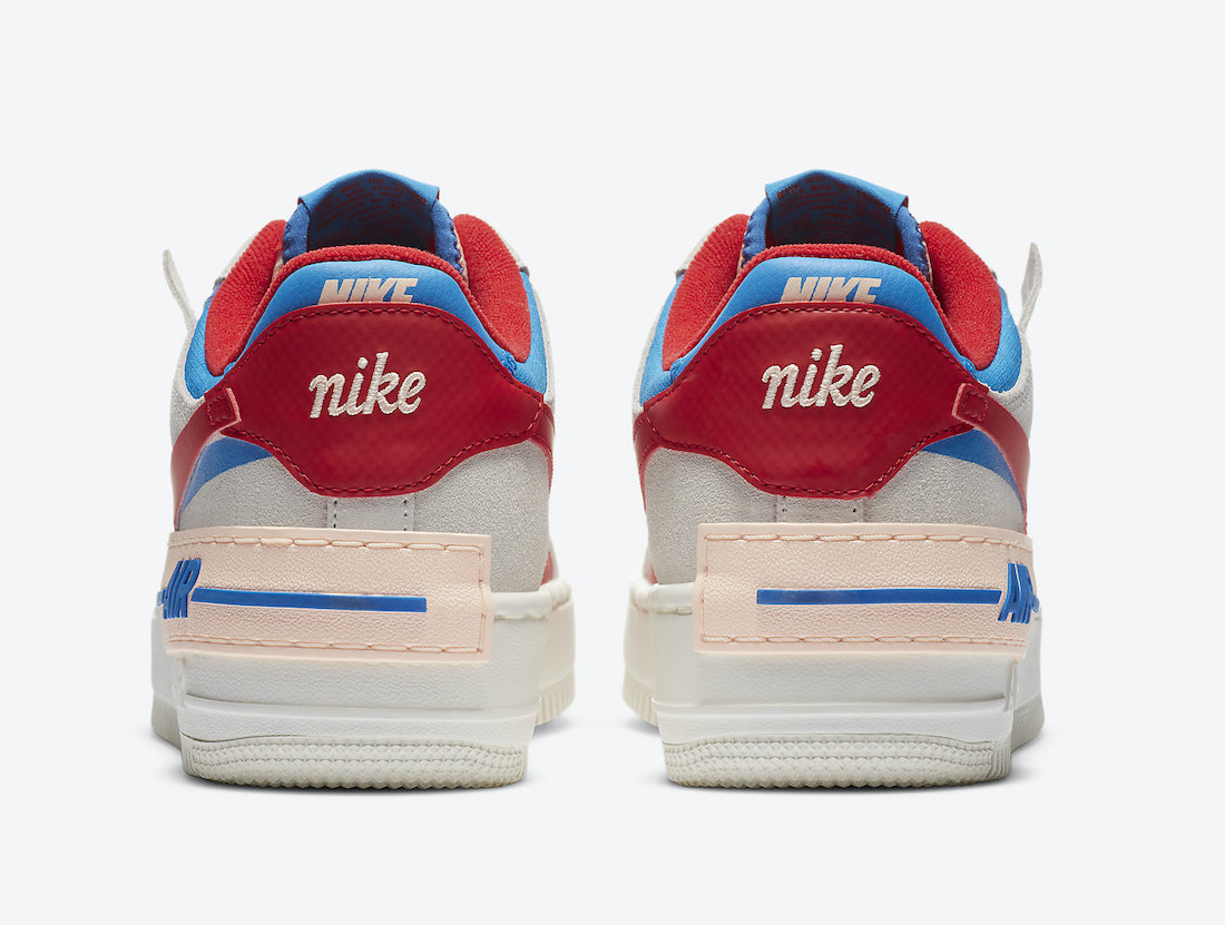 nike air force 1 shadow blue red