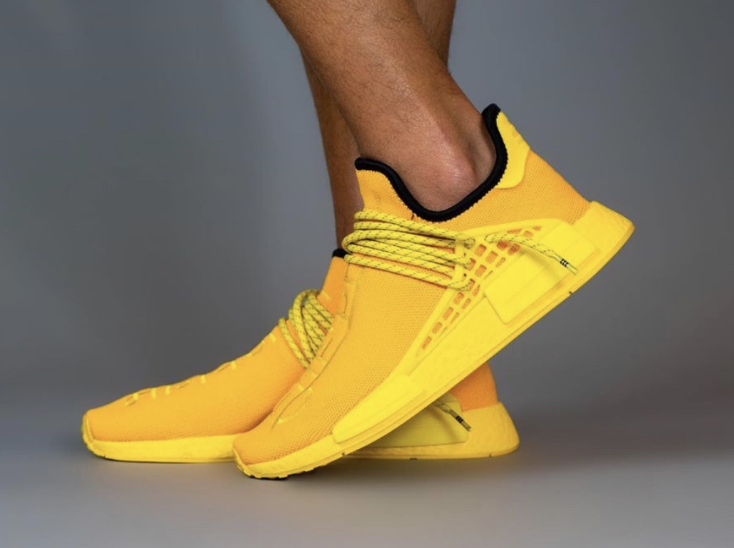 Pharrell adidas NMD Hu Yellow GY0091 Release Date On Feet 3