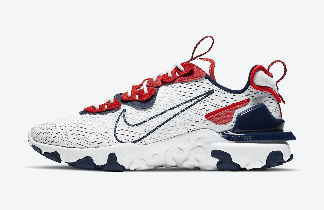 Nike React Vision White Navy Red CW7355-100 Release Date