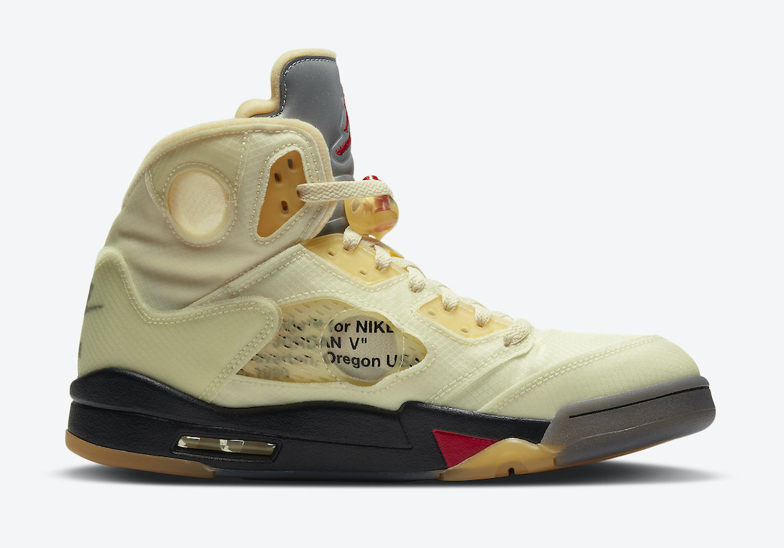 Off-White Air Jordan 5 Sail Fire Red DH8565-100 Release Date Price