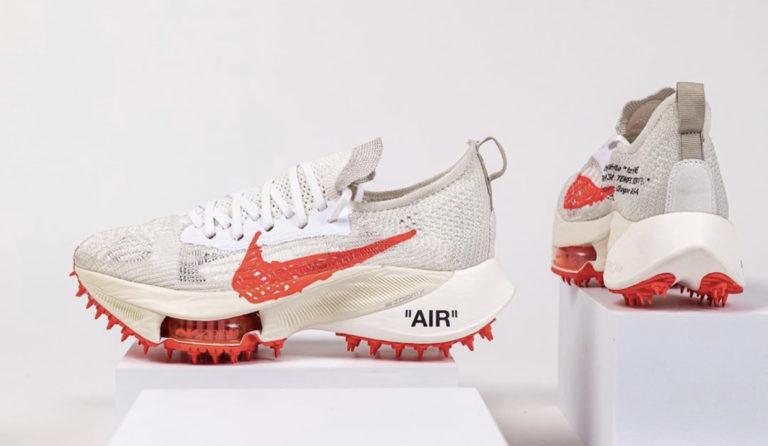 air zoom tempo next off white on feet