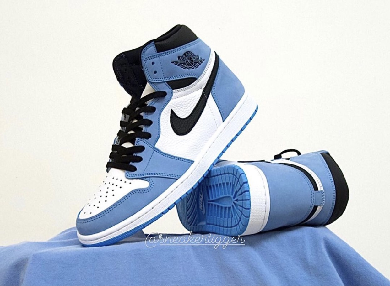 blue and white jordan 1 grade school