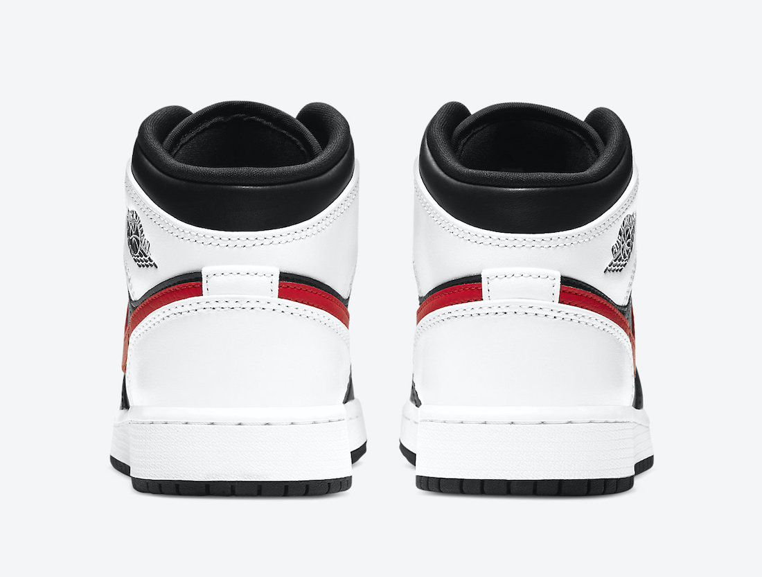 Air Jordan 1 Mid White Black Red 554724-075