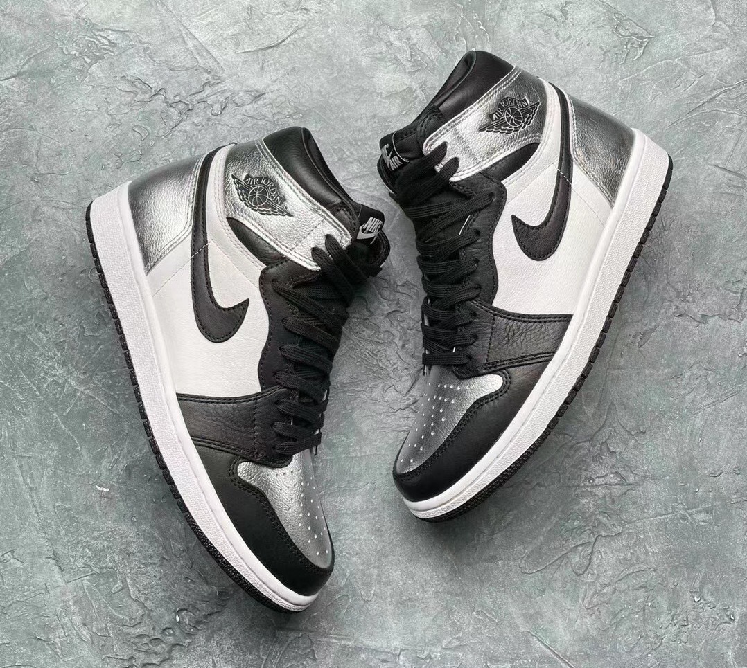 black and silver jordan 1 womens