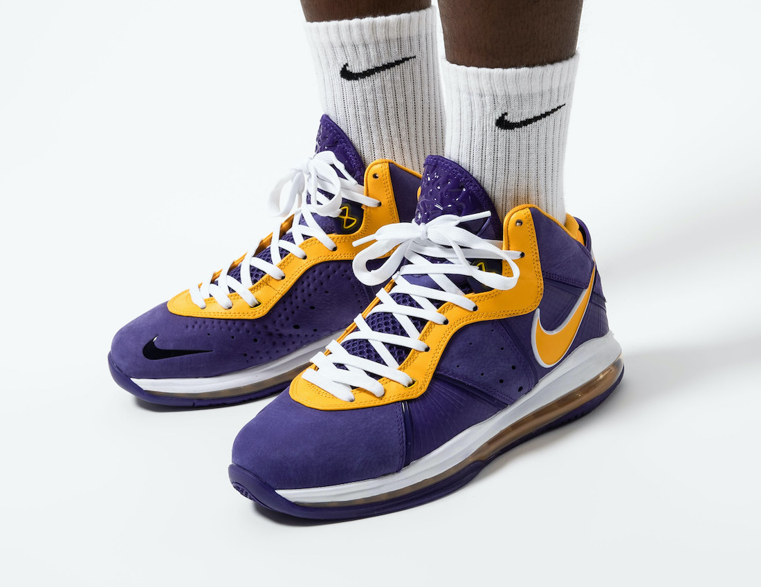 Nike LeBron 8 Lakers DC8380-500 Release Date On-Feet