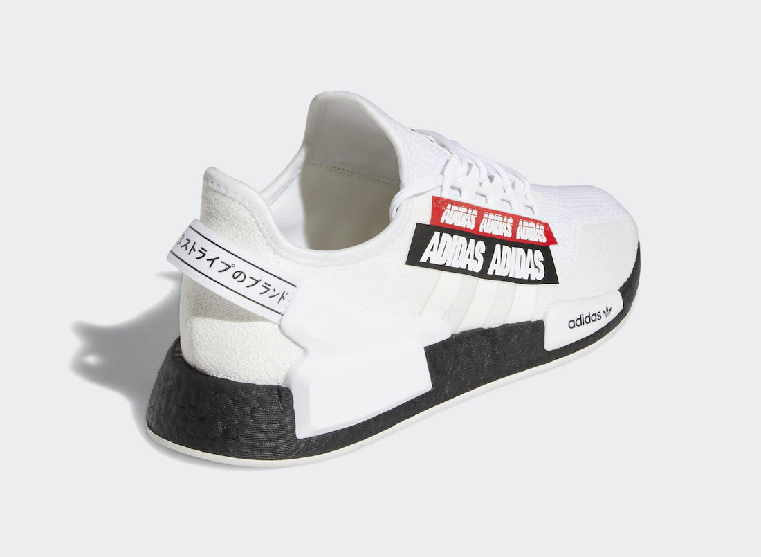 adidas NMD R1 V2 White Black Red H02537 Release Date