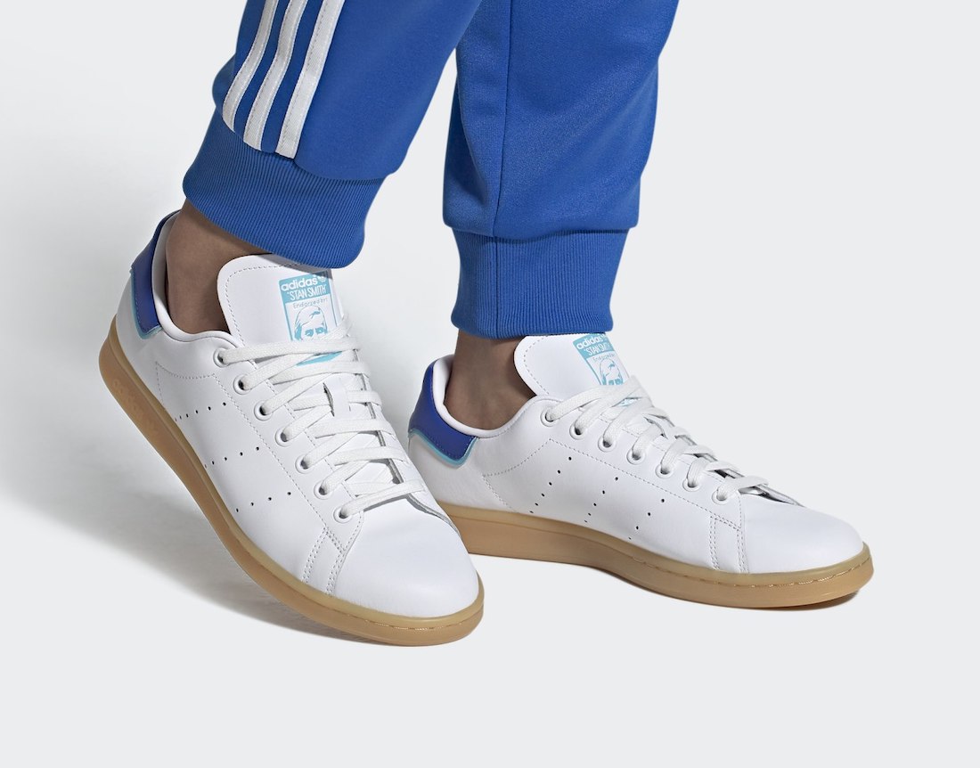 adidas Stan Smith With Blue Heels and Gum Soles | SBD حداد