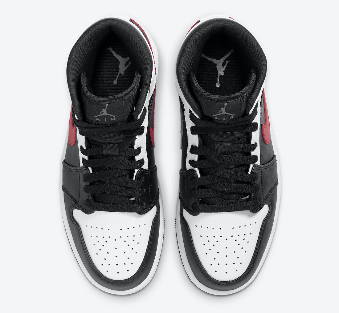 Air Jordan 1 Mid Black Chile Red White 554724-075 Release Date - SBD