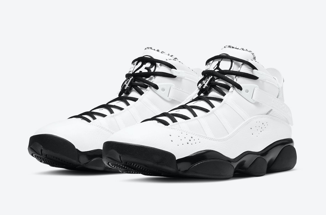 white and black jordan 6 rings