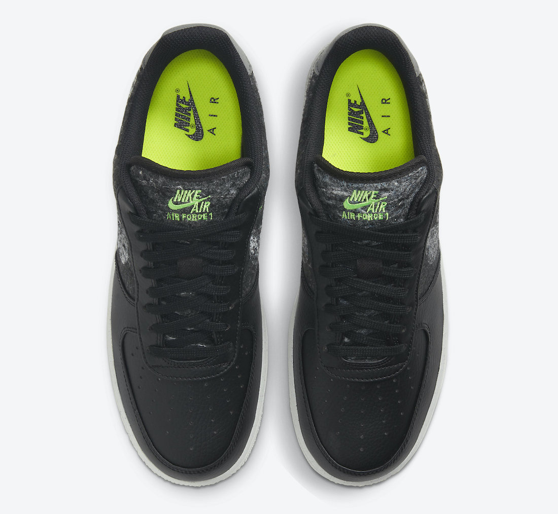 Nike Air Force 1 07 LV8 Black Electric Green CV1698-001 Release Date