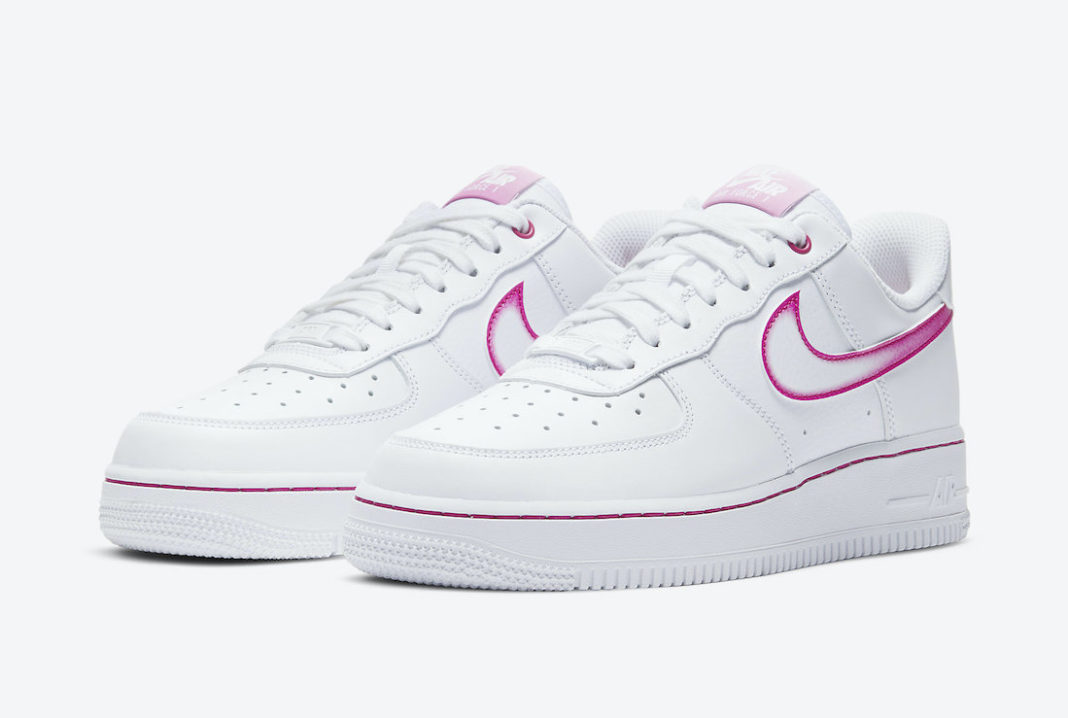 white air force ones with pink swoosh