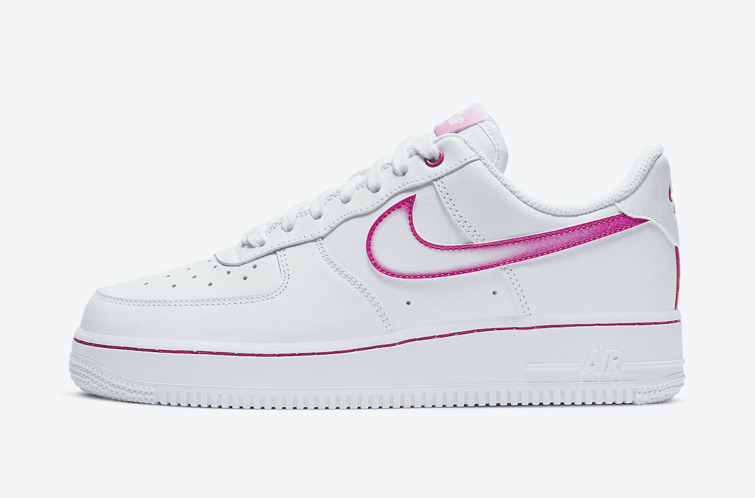 White reflective Air Force 1 Sage w/ baby pink tick and back - Vinted