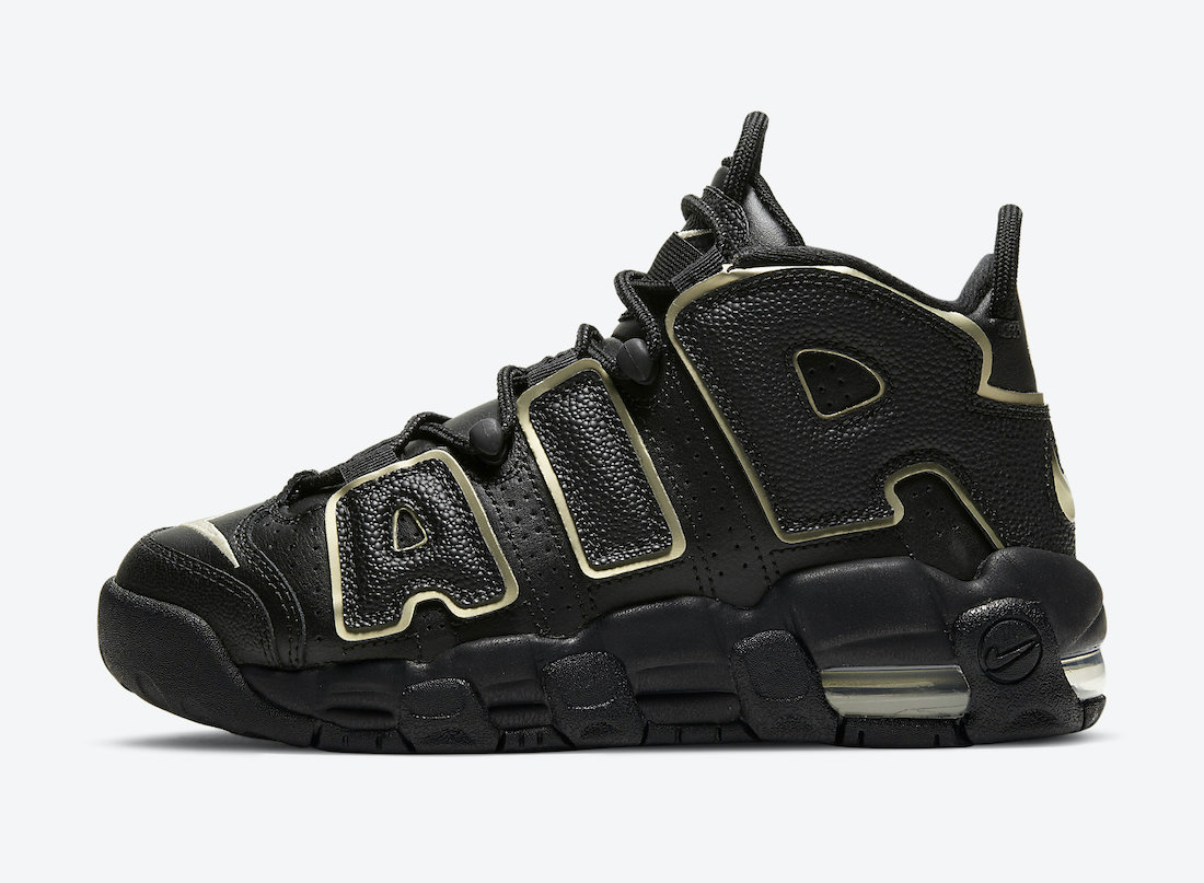 Nike Air More Uptempo GS Black Gold DD3038-001 Release Date