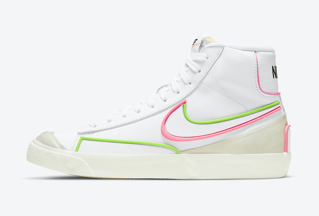 Nike Blazer Mid 77 Infinite White Electric Green Sunset Pulse DC1746-102 Release Date