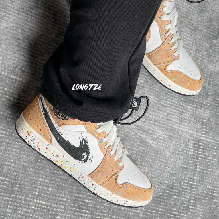 tan paint splatter jordan 1