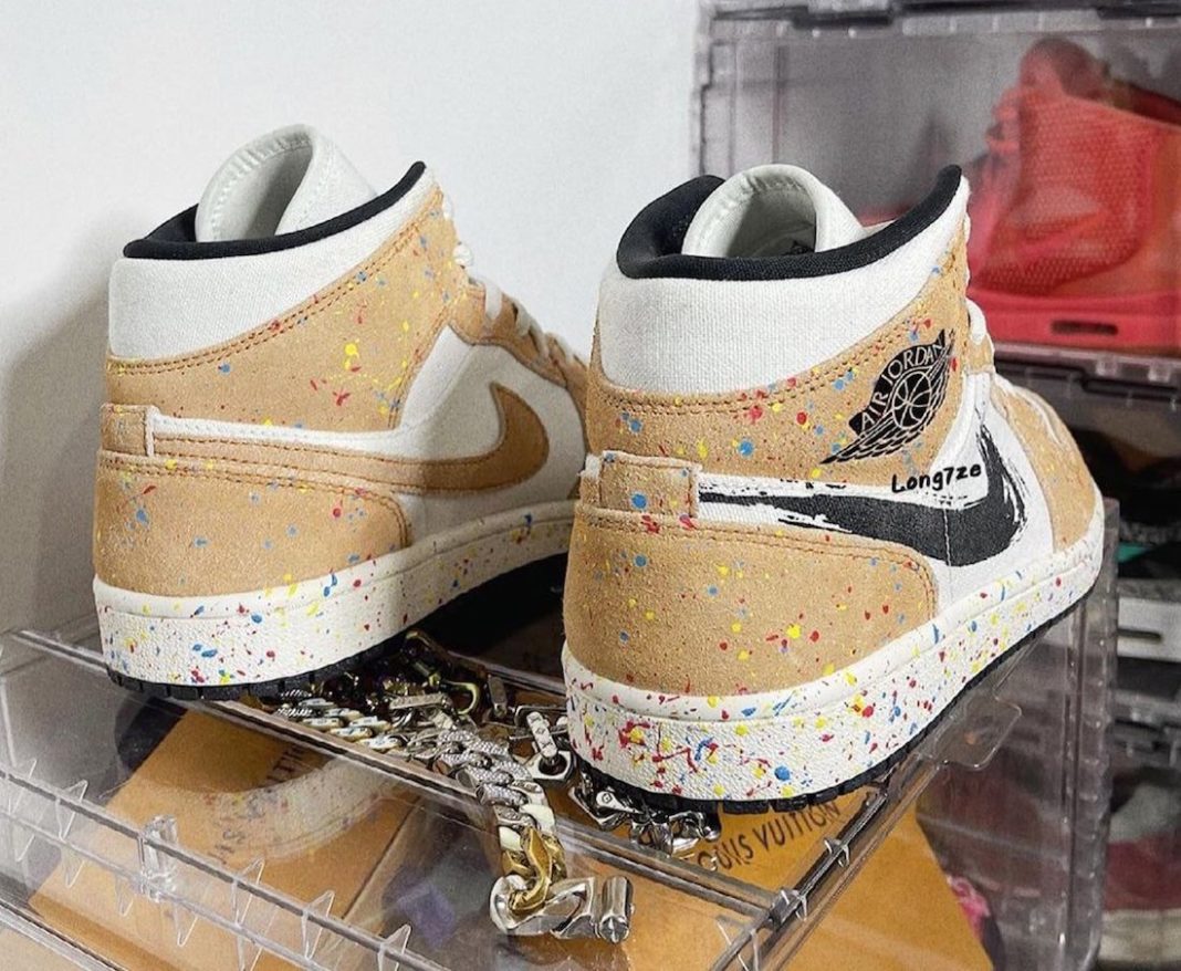 tan paint splatter jordan 1