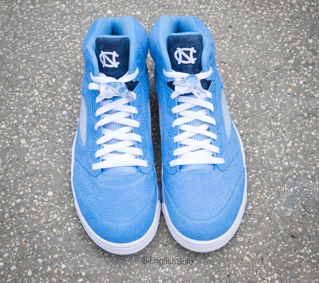 UNC Tar Heels Football Air Jordan 5 PE Photos