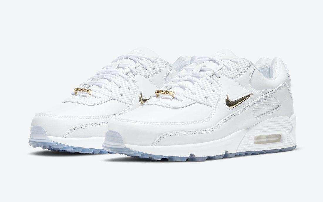 white and gold air max 90