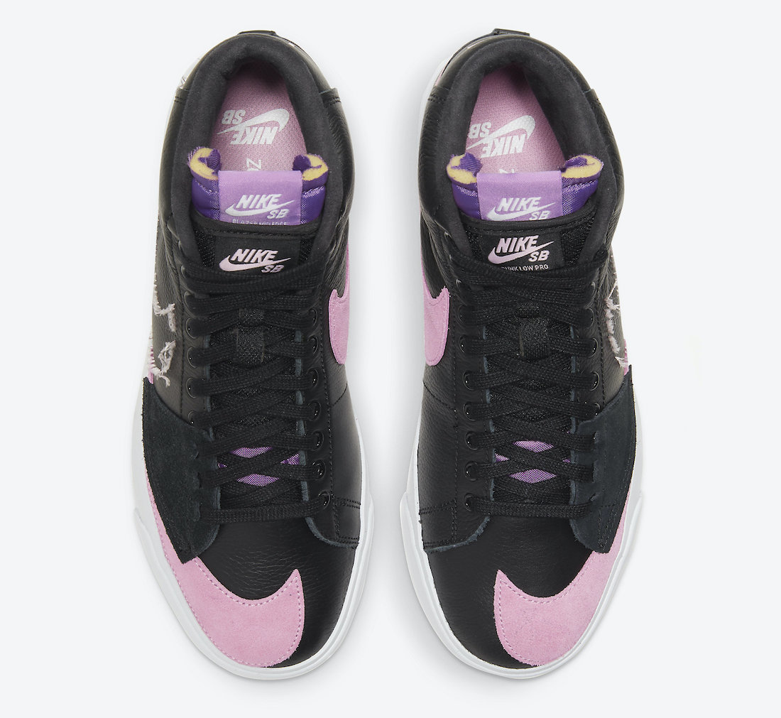 Nike SB Blazer Mid Edge Black Purple Nebula Pink Rise DA2189-002 Release Date