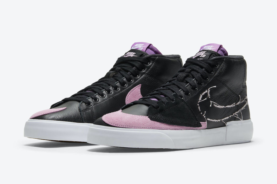 Nike SB Blazer Mid Edge Black Purple Nebula Pink Rise DA2189-002 Release Date
