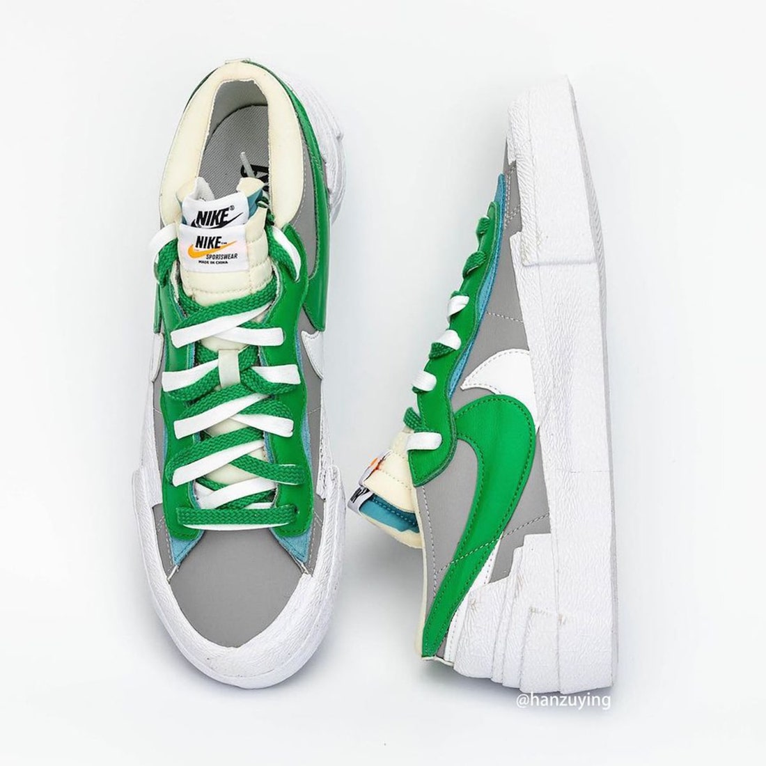 Sacai Nike Blazer Low Classic Green Release Date DD1877-001