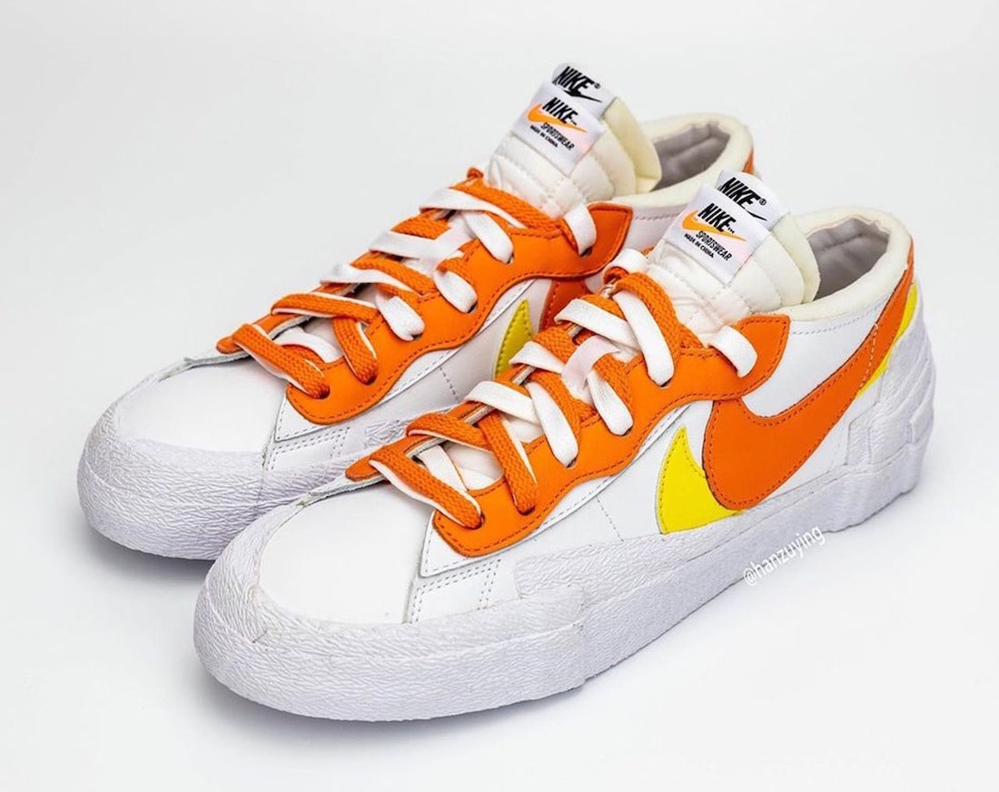 Sacai Nike Blazer Low Magma Orange Release Date DD1877-100