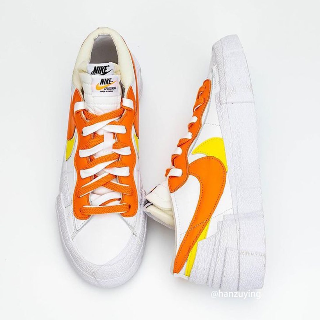 Sacai Nike Blazer Low Magma Orange Release Date DD1877-100
