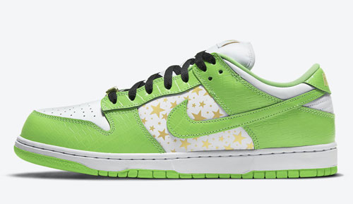 supreme nike sb dunk low mean green official release dates 2021